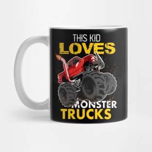 youth,this kid loves monster trucks Mug